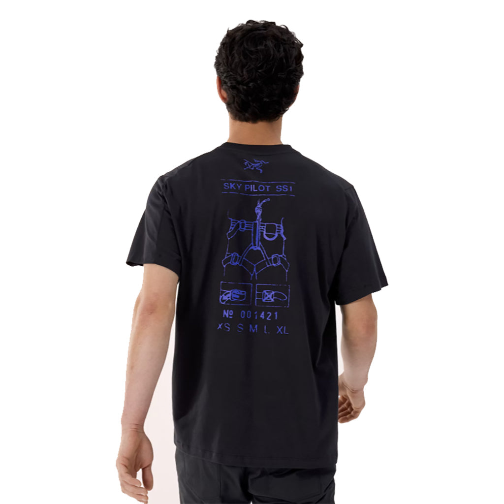 Arc'teryx Kragg SL Cotton Sky Pilot SS1 S/S Tee - Black / Fluidity X000010297